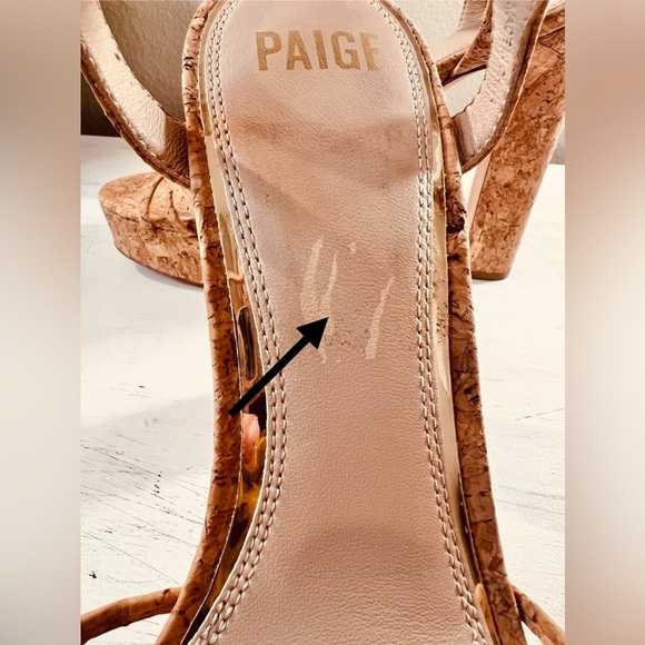 PAIGE Candice Ankle Strap Platform High Heel Cork upper/leather lining/sole, 9.5 - Picture 9 of 10